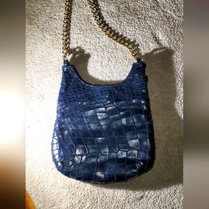 Vintage Navy Blue leather bag